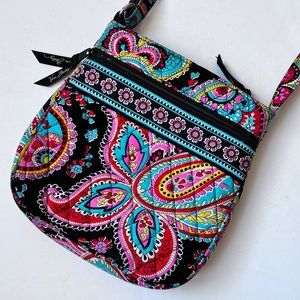 Vera Bradley Black Printed Quilted Crossbody Bag